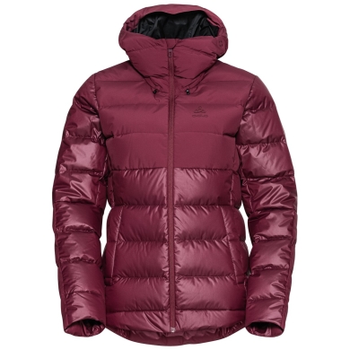 Odlo Winter Jacket Severin N-Thermic Insulated with Hood (water-repellent, windproof, breathable) berry red Women